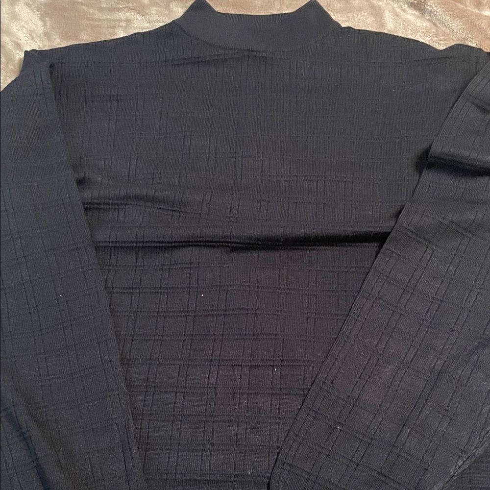 Bachrach Black Silk Long Sleeve Shirt